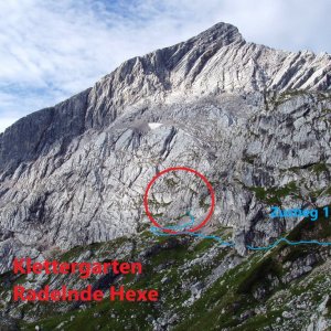 Inwertsetzung Klettergarten "Radelnde Hexe" im Alpspitzgebiet