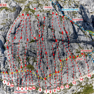 Inwertsetzung Klettergarten "Radelnde Hexe" im Alpspitzgebiet